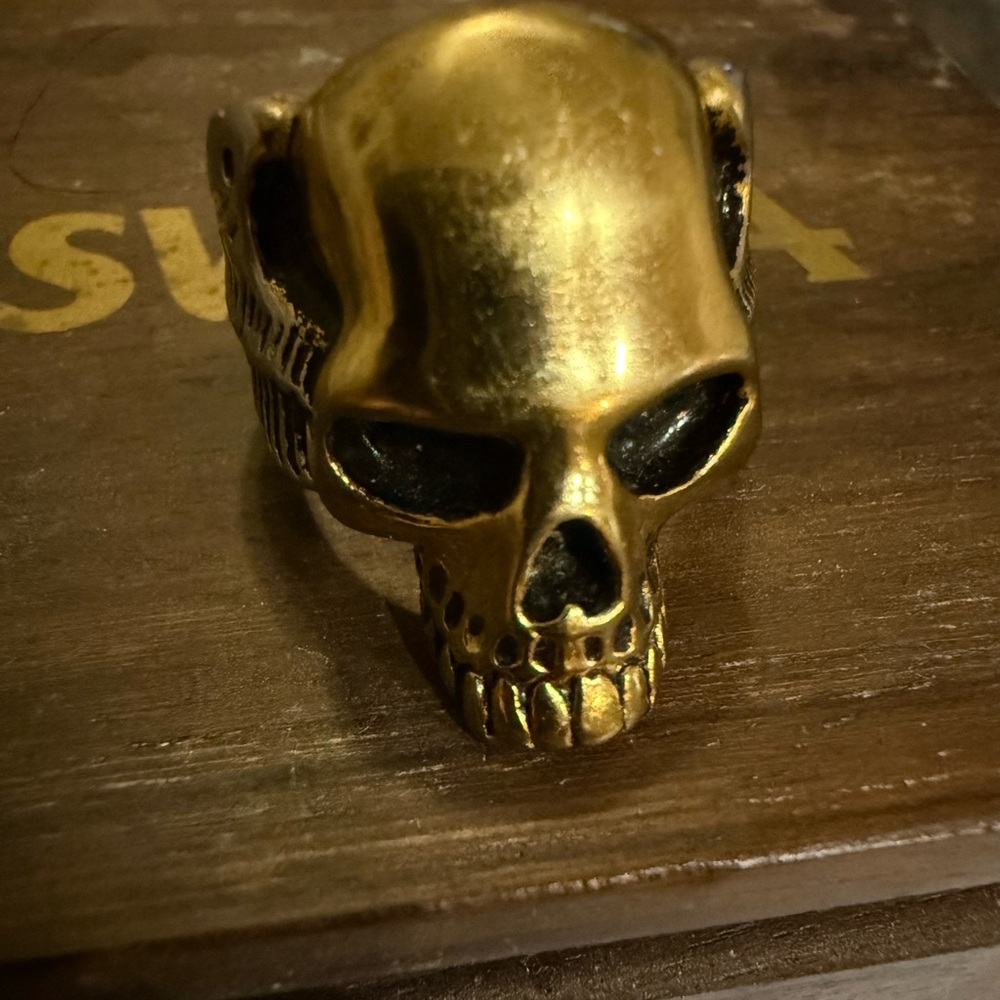 Gold and Silver Skull Ring